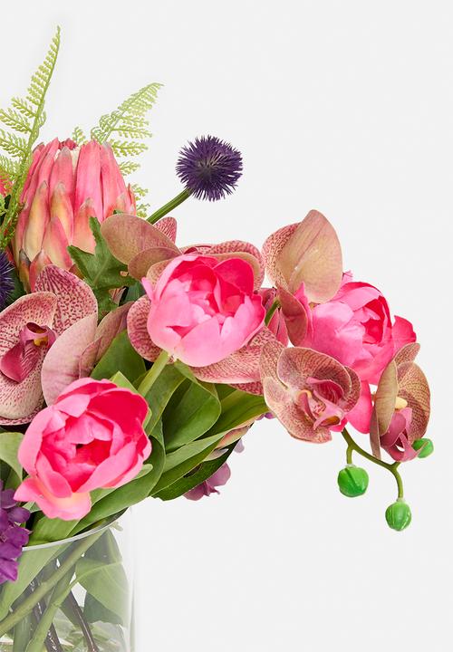Silk By Design - Hydrangea & Protea arrangement - mixed