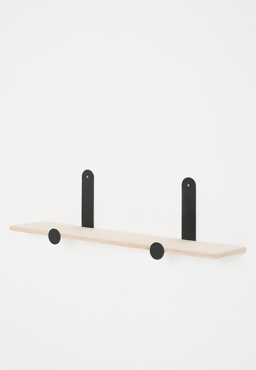 Native Decor - Calire double wall mounter shelf-balck