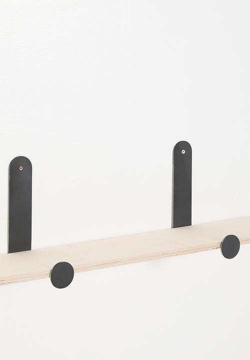 Native Decor - Calire double wall mounter shelf-balck