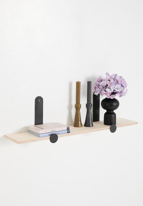 Native Decor - Calire double wall mounter shelf-balck