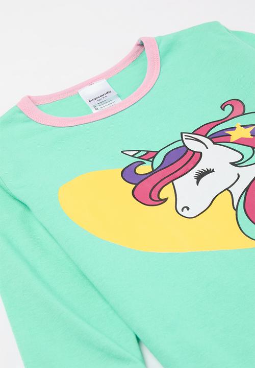 Pop Candy - Unicorn print pj set - blue