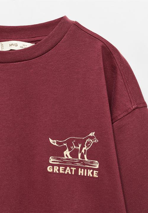 MANGO - T-shirt fox - bordeaux
