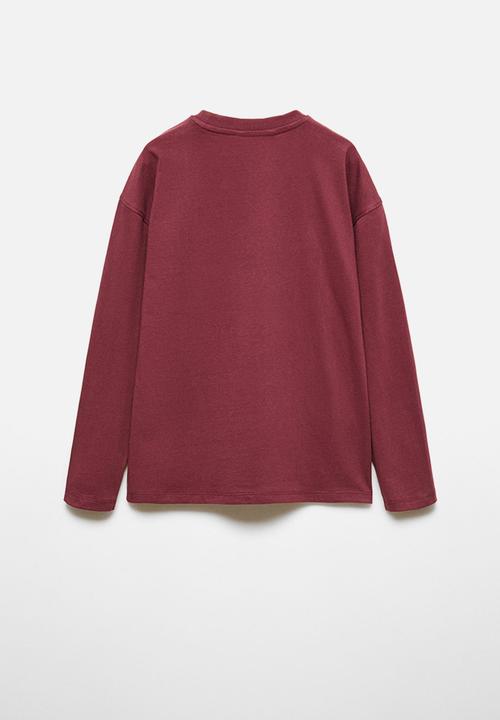 MANGO - T-shirt fox - bordeaux