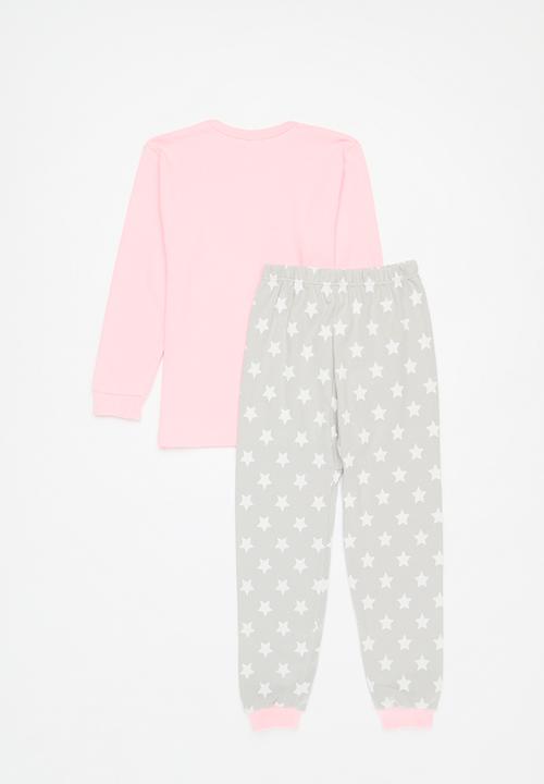 Pop Candy - Printed pj set - pink & grey