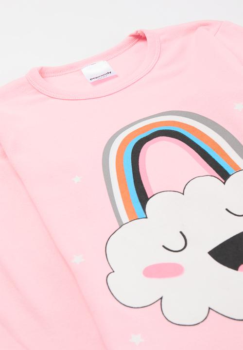 Pop Candy - Printed pj set - pink & grey