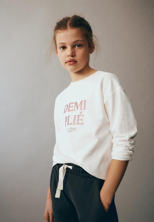 MANGO - T-shirt demi - off white