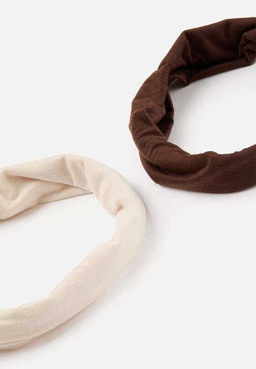 Superbalist - Ruby headband pack - cream & brown
