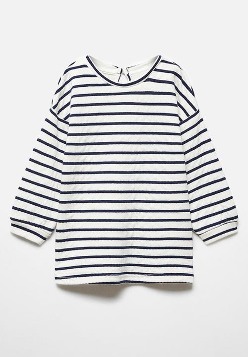 MANGO - Dress stripesb - navy