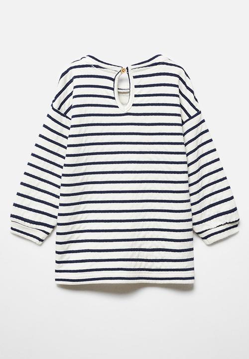 MANGO - Dress stripesb - navy