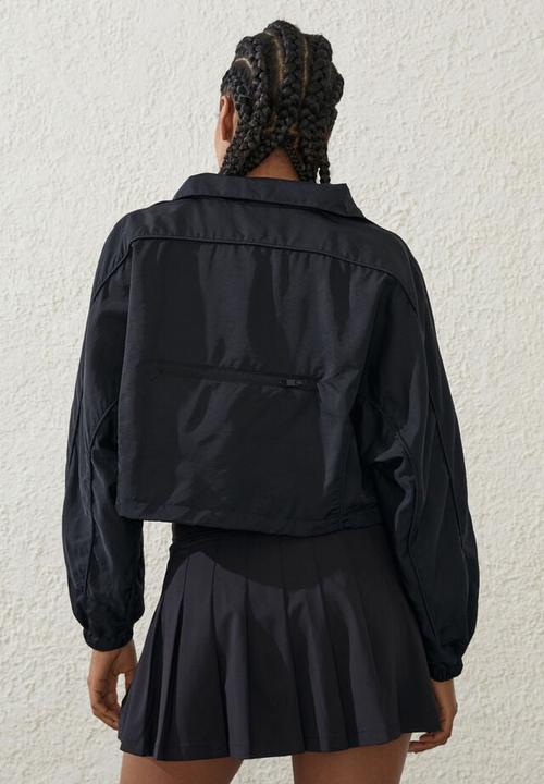 Cotton On - Cropped contrast anorak - black