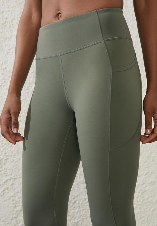 Cotton On - Ultra luxe mesh 7/8 tight - sweet green