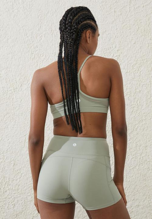 Cotton On - Ultra luxe mesh shortie short - green cloud