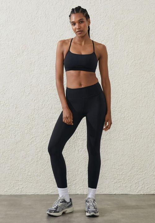 Cotton On - Ultra luxe mesh strappy crop - black