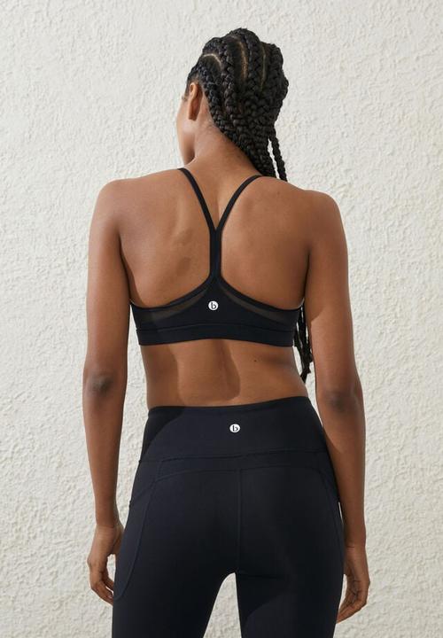 Cotton On - Ultra luxe mesh strappy crop - black
