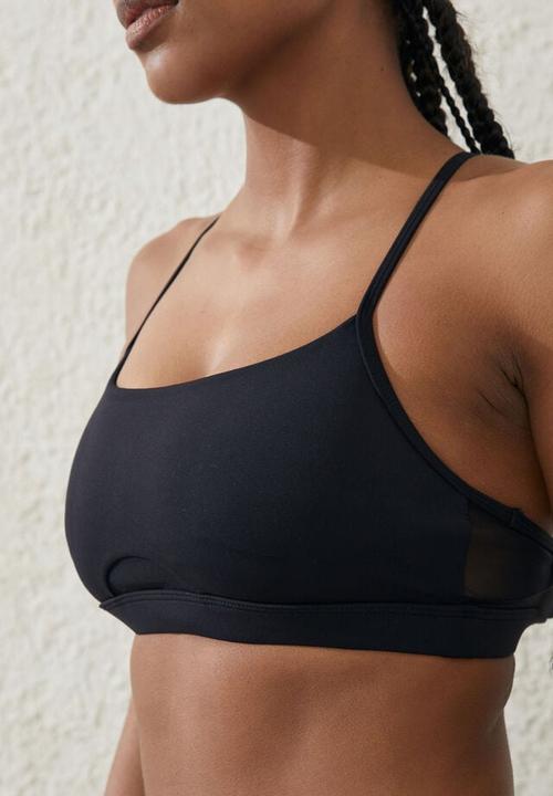 Cotton On - Ultra luxe mesh strappy crop - black