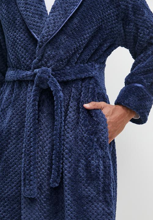 basicthread - Plush robe - navy