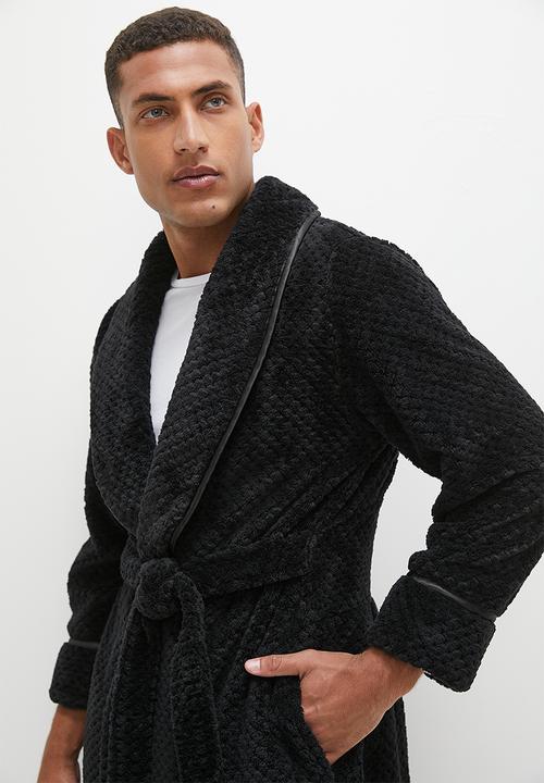 basicthread - Plush robe - black
