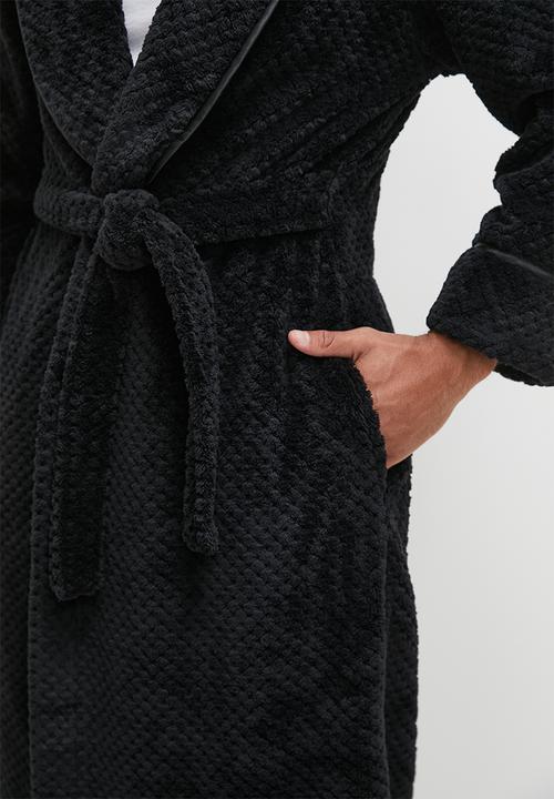 basicthread - Plush robe - black