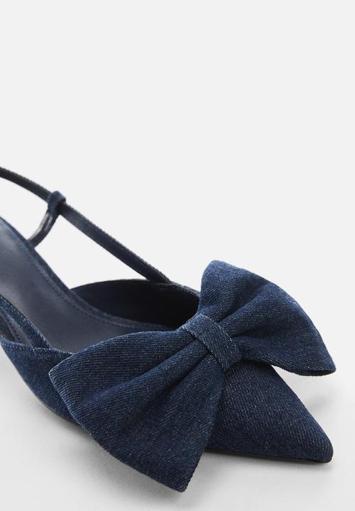 MANGO - Lacia slingback kitten heel - open blue