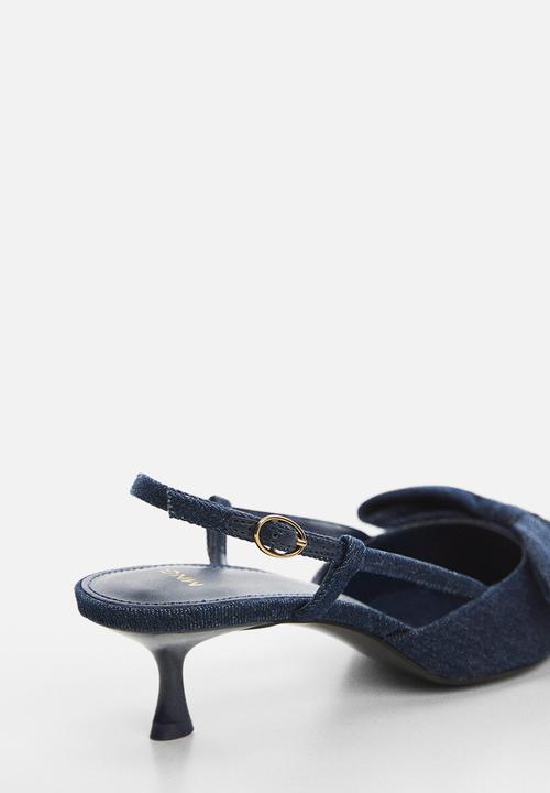 MANGO - Lacia slingback kitten heel - open blue