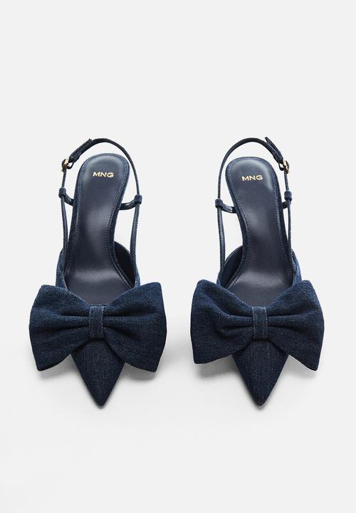 MANGO - Lacia slingback kitten heel - open blue