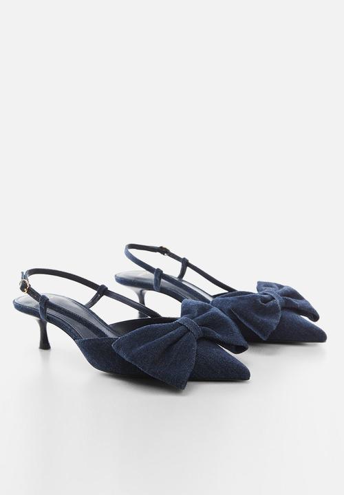 MANGO - Lacia slingback kitten heel - open blue