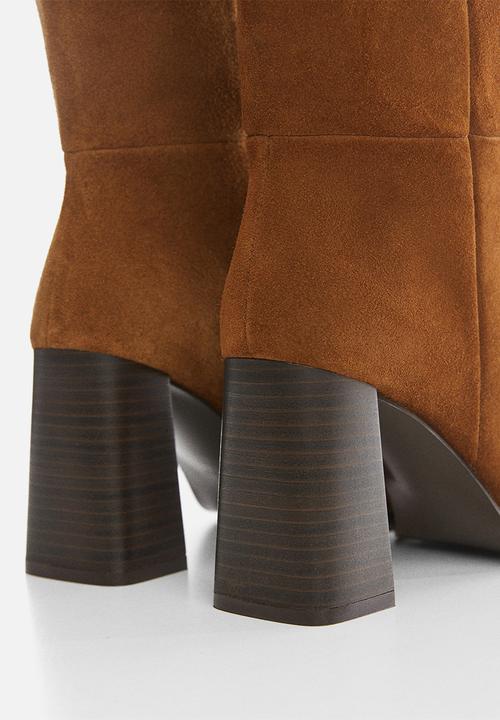 MANGO - Jockey mid calf boot - medium brown