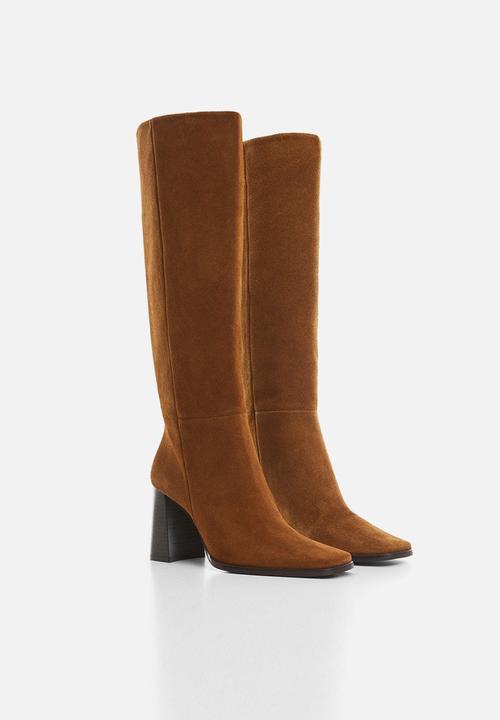 MANGO - Jockey mid calf boot - medium brown