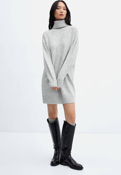 MANGO - Dress taldora - light pastel grey