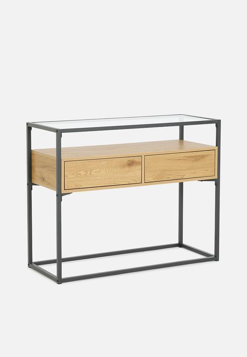 Sixth Floor - Madden console table - natural & black