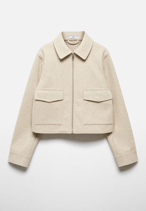 MANGO - Jacket zipi - light beige