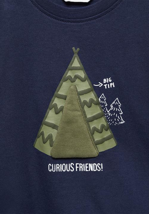 MANGO - T-shirt tipi - navy