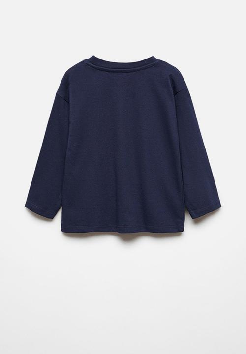 MANGO - T-shirt tipi - navy
