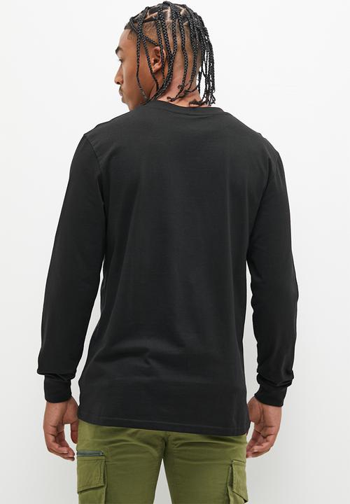STYLE REPUBLIC - Long sleeve logo print tee design - black
