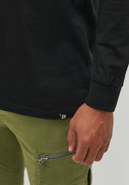 STYLE REPUBLIC - Long sleeve logo print tee design - black