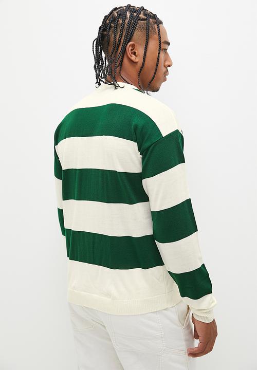 STYLE REPUBLIC - Striped oversized knitwear - bottle green & ecru