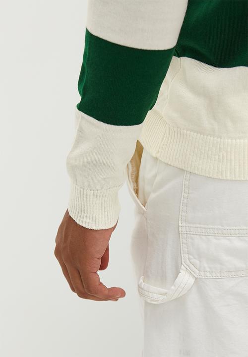 STYLE REPUBLIC - Striped oversized knitwear - bottle green & ecru