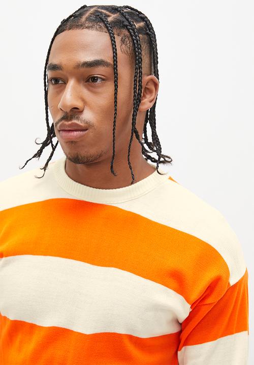 STYLE REPUBLIC - Oversized striped knit - orange & ecru