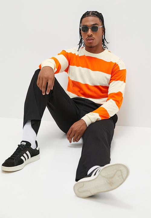 STYLE REPUBLIC - Oversized striped knit - orange & ecru