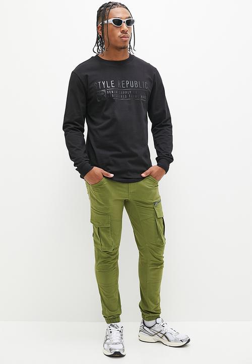 STYLE REPUBLIC - Elton elasticated fashion utility pant - khaki