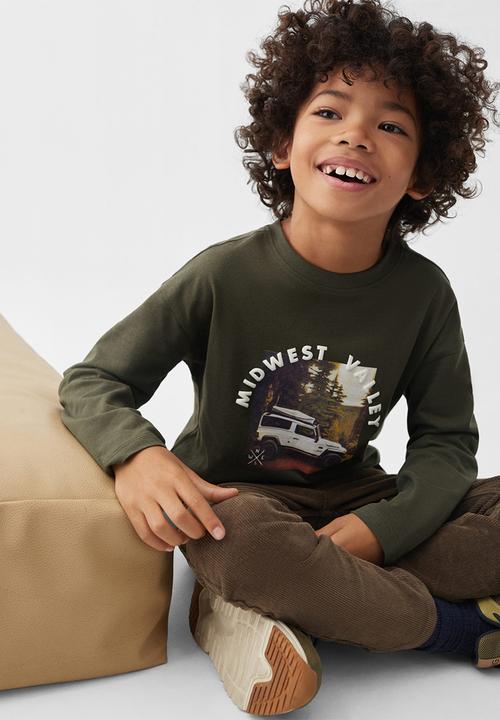 MANGO - T-shirt midwest - dark green