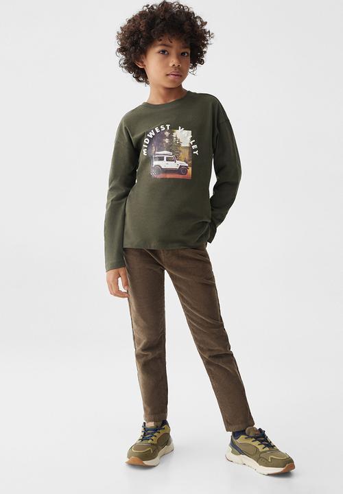 MANGO - T-shirt midwest - dark green
