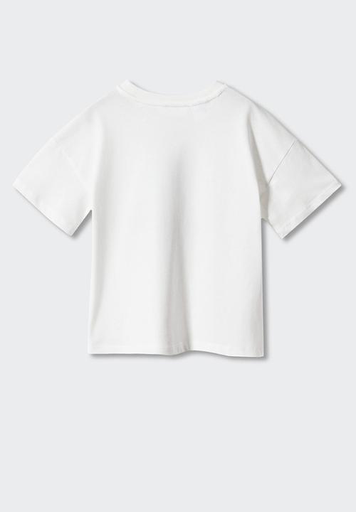 MANGO - T-shirt mbeach - offwhite