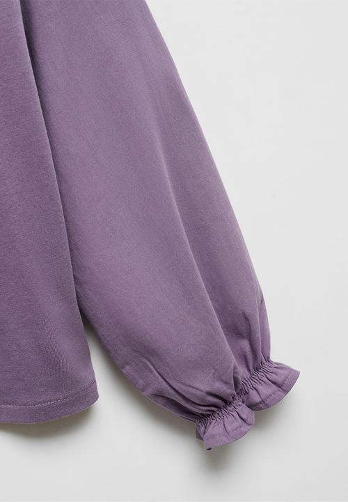 MANGO - T-shirt smocky - pastel purple