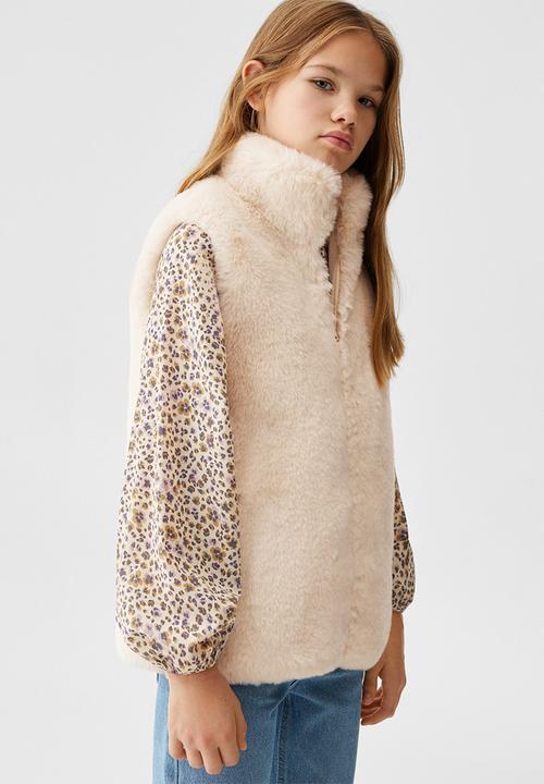 MANGO - Waistcoat canela - beige