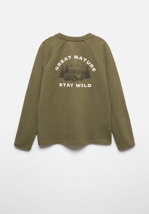 MANGO - T-shirt wild - khaki
