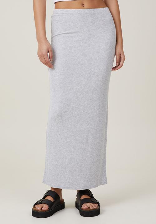 Cotton On - Staple rib maxi skirt - grey marle