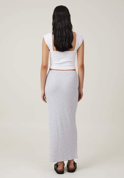 Cotton On - Staple rib maxi skirt - grey marle