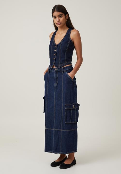 Cotton On - Fitted denim vest - indigo