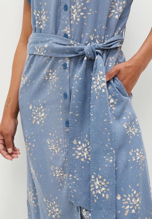 POLO - Women excl printed ss dress - blue